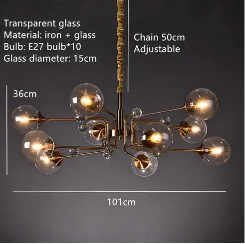 Decorbites™ Glasblasen-Kronleuchter: Vintage-Industrielle Beleuchtung für Wohnzimmer, Schlafzimmer und Küche