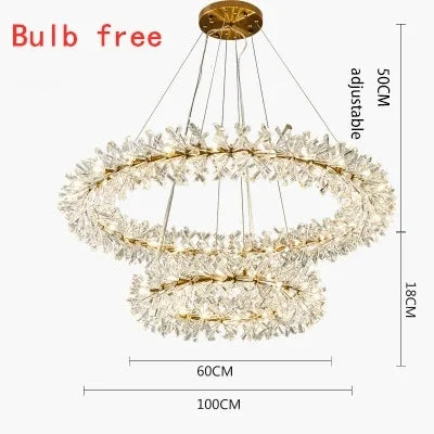 DecorBites™ Crystal Flower Chandelier: Luxury LED Ceiling Light for Home Decor, Living Room, Bedroom