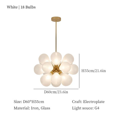 DecorBites™ Glass Bubble Chandelier Ceiling Pendant Light for Modern Living Room Decor