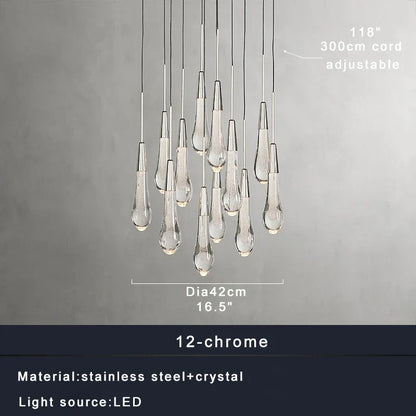 DecorBites™ Crystal Water-drop Ceiling Chandelier: Elegant Dining Table Lighting Fixture