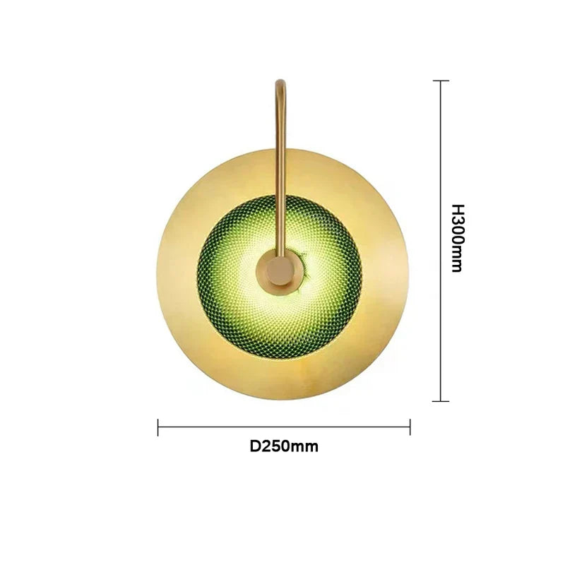 DecorBites™ Circular Green Copper Wall Lamp - Modern Nordic LED Decor for Living Room