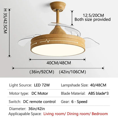 DecorBites™ DC Motor Ceiling Fan Light Control for Bedroom Restaurant Living Room