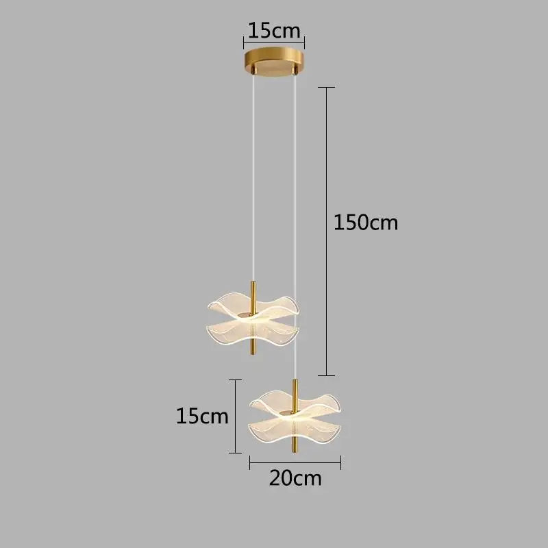 DecorBites™ Lotus Leaf Pendant Lights: LED Art Chandelier for Restaurant and Bedroom