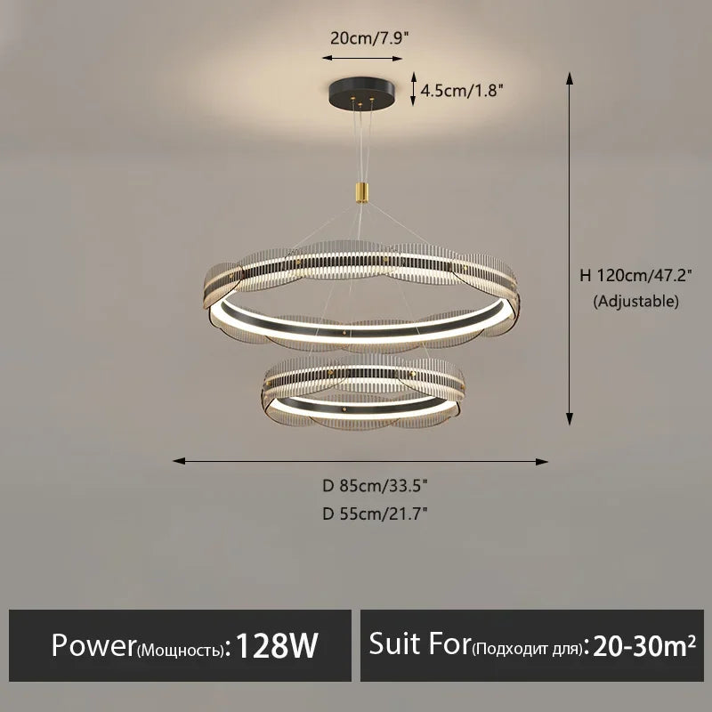 DecorBites™ LED Pendant Light: Modern Minimalist Chandelier for Living, Dining, Kitchen, Bedroom, Office