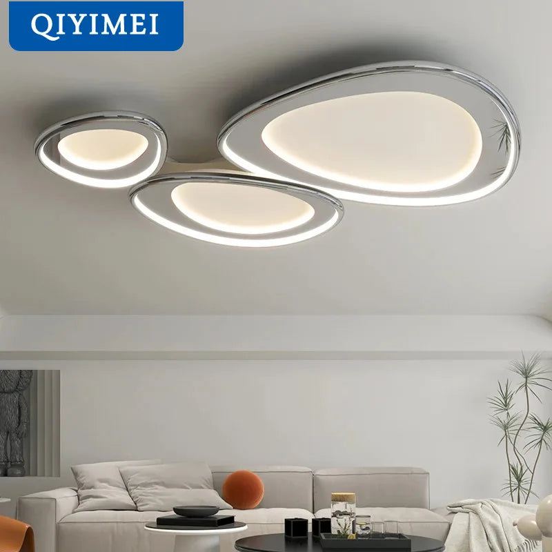 DecorBites™ LED Chandeliers White Chrome Kitchen Light Fixture Modern Home Lighting