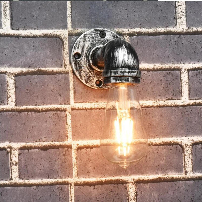 DecorBites™ Industrial Iron Pipe Wall Sconce for Bedroom, Cafe, and Restaurant