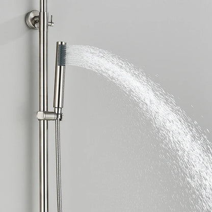 DecorBites™ Brushed Nickel Rainfall Shower System with Hot Cold Mixer for Wall Mount