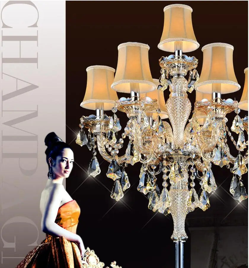 DecorBites™ Crystal Chandelier Floor Lamp for Elegant Living Room Decor