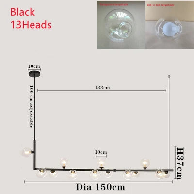 DecorBites™ Double Glass Shade Pendant Light: Nordic Minimalist Design, LED Lamp for Living Room, Restaurant