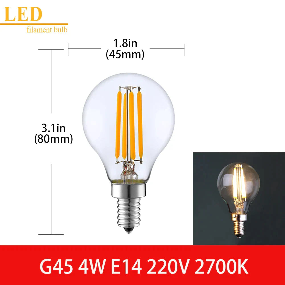 Bombilla de Filamento LED™ Decorbites Vidrio Transparente T16 A19 ST64 Regulable Luz Vintage