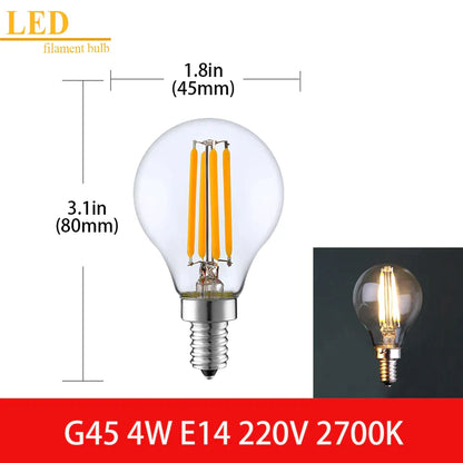 Bombilla de Filamento LED™ Decorbites Vidrio Transparente T16 A19 ST64 Regulable Luz Vintage
