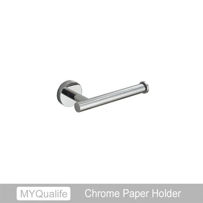 DecorBites™ Brushed Gold Bathroom Hardware Set: Towel Bar, Paper Holder, Robe Hook
