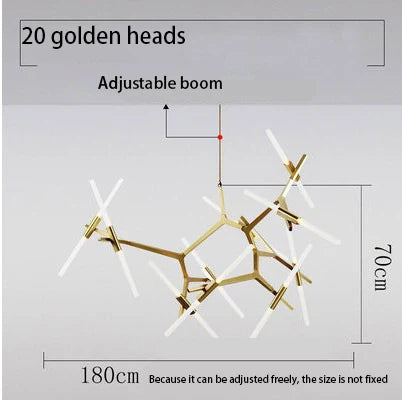 DecorBites™ LED Chandelier: Modern Gold Black Ceiling Pendant for Kitchen Dining Living Bedroom