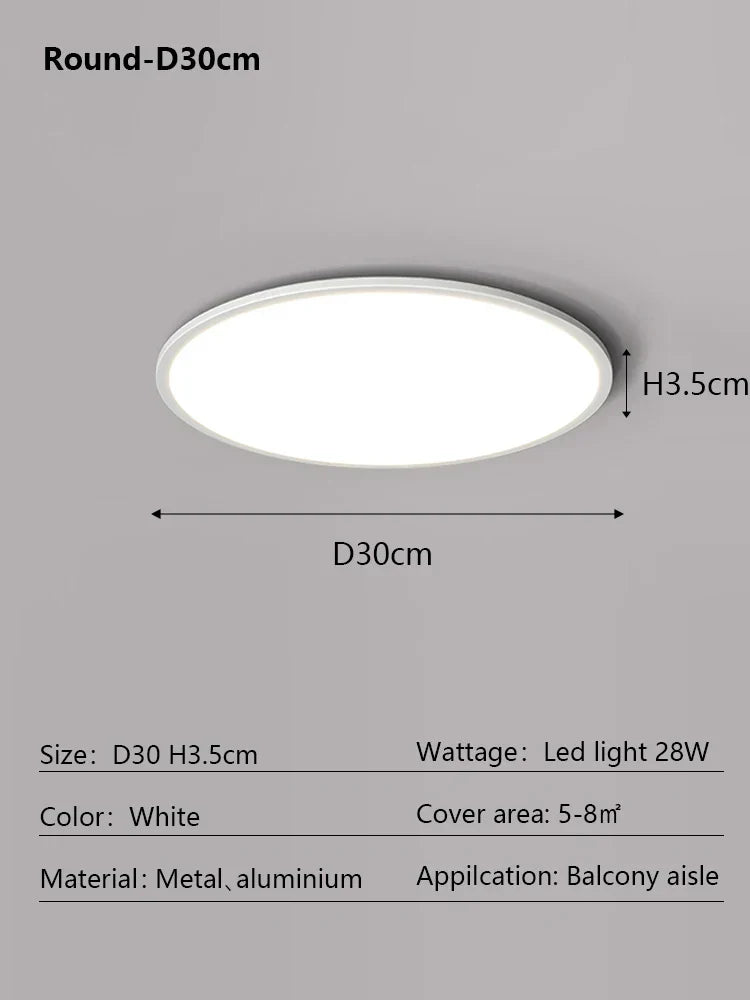 DecorBites™ LED Ceiling Light: Nordic Style Ultra Thin Square Lamp for Living Room and Bedroom