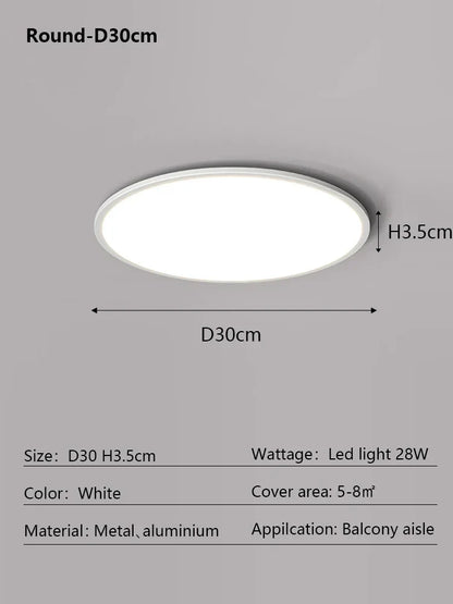 DecorBites™ LED Ceiling Light: Nordic Style Ultra Thin Square Lamp for Living Room and Bedroom