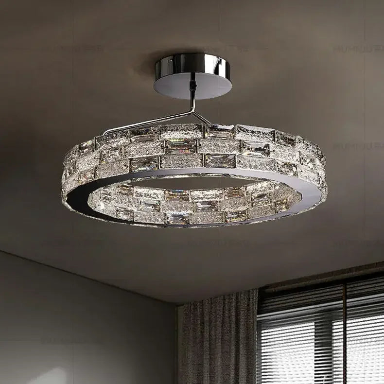 DecorBites™ Crystal Chandelier: Modern LED Ceiling Lighting for Bedroom, Living, Dining Room