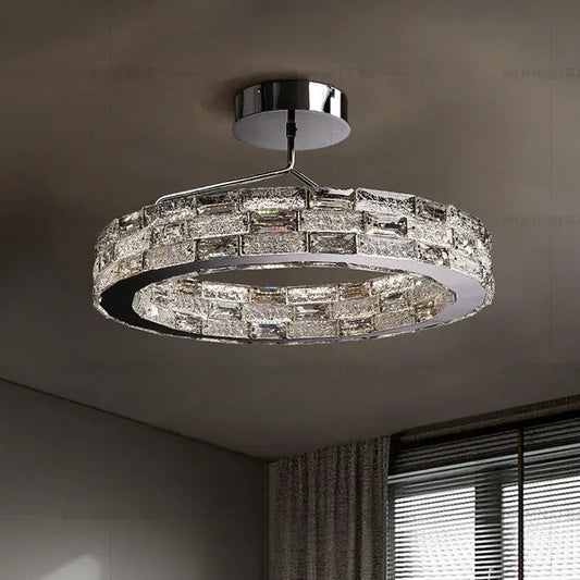 DecorBites™ Crystal Chandelier: Modern LED Ceiling Lighting for Bedroom, Living, Dining Room