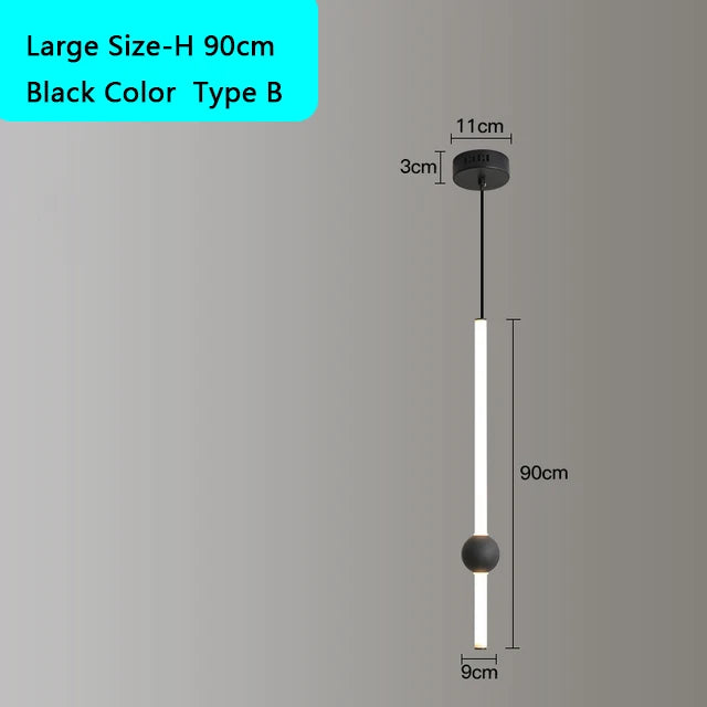 DecorBites™ Black Gold Ceiling Pendant for Bedside Bedroom LED Modern Hanging Light