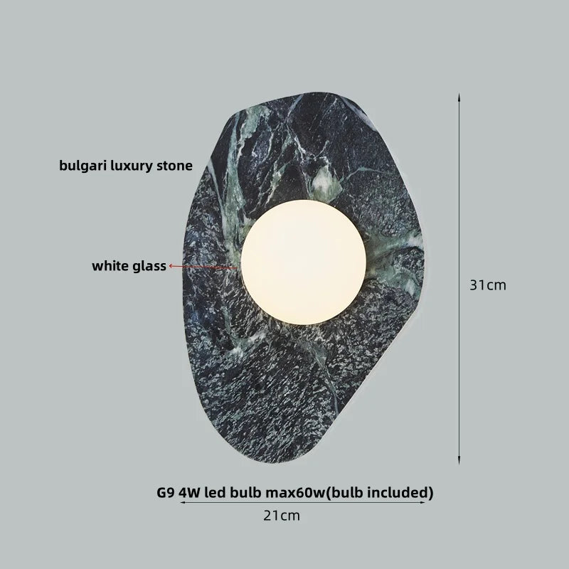 DecorBites™ LED Wall Lamp Modern Wabi Sabi Stone Mirror Light for Home Decor