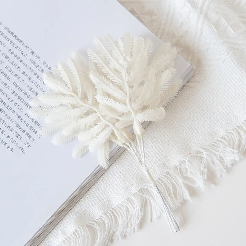 DecorBites™ Gold Palm Leaves Vase: Artificial Plants for Home Decoration, Christmas, Wedding