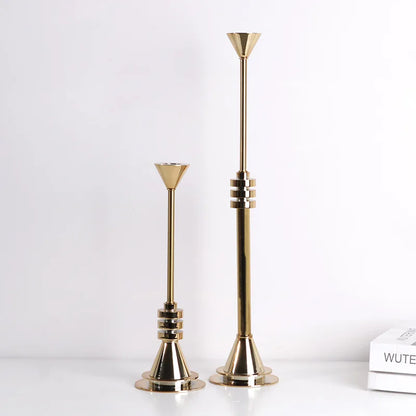 DecorBites™ Gold Geometric Candle Holder Candelabrum for Wedding Centerpieces and Home Decoration