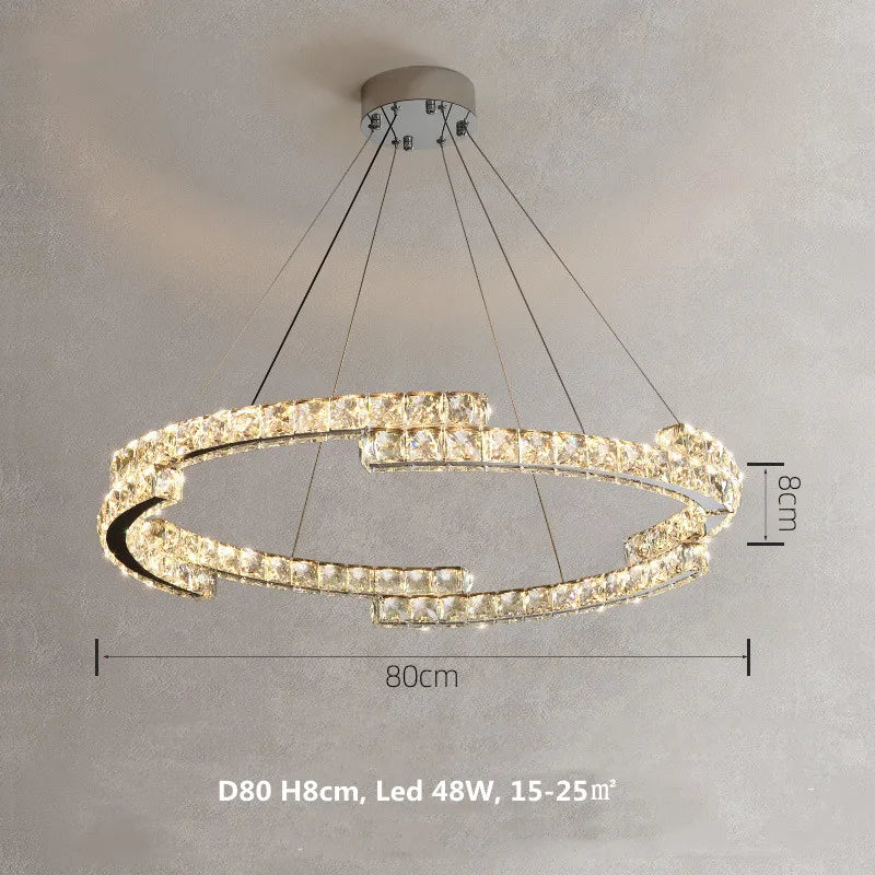 Lámparas colgantes LED de cristal DecorBites™ Accesorios modernos de lujo en acero cromado