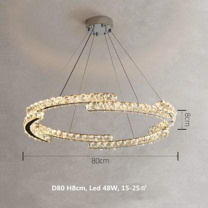 Lámparas colgantes LED de cristal DecorBites™ Accesorios modernos de lujo en acero cromado