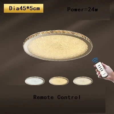 DecorBites™ Crystal Round Ceiling Lamp Elegant LED Lighting for Bedroom & Living Room