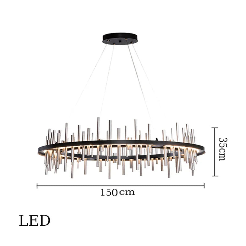 DecorBites™ LED Stainless Steel Pendant Light Chandelier for Home Decor in Foyer, Living Room, Bedroom, Restaurant