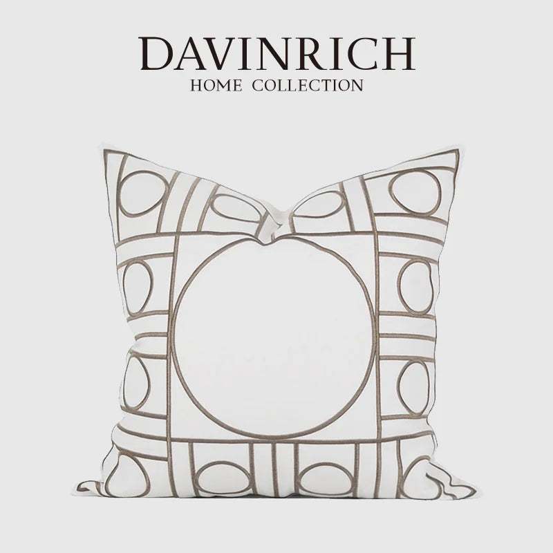 Fundas de cojín DecorBites™ Noble con bordado geométrico para sofá de sala de estar