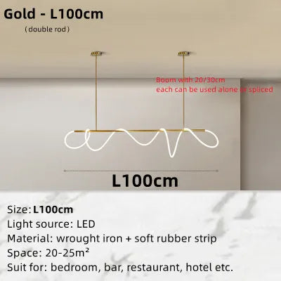 DecorBites™ Circle Note Linear Light: Modern Minimalist Nordic Pendant Lamp for Bedroom, Living Room