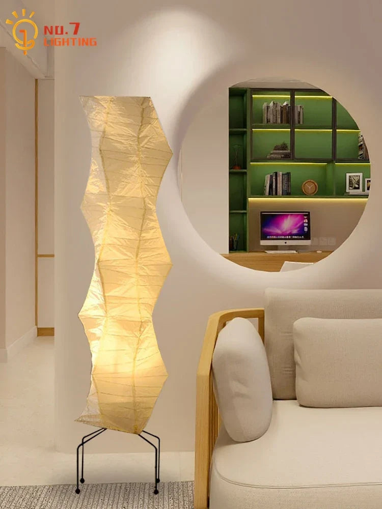DecorBites™ مصباح أرضي من ورق الأرز Akari Noguchi LED E27: إضاءة داخلية فنية لغرفة المعيشة