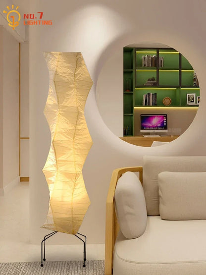 DecorBites™ مصباح أرضي من ورق الأرز Akari Noguchi LED E27: إضاءة داخلية فنية لغرفة المعيشة