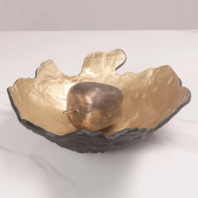 DecorBites™ Golden Resin Fruit Bowl Tray for Home Decor and Storage