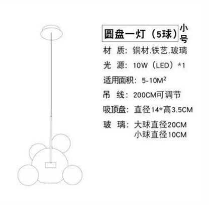 DecorBites™ Glass Chandelier: Nordic-Italian LED Pendant Light for Living & Dining Room