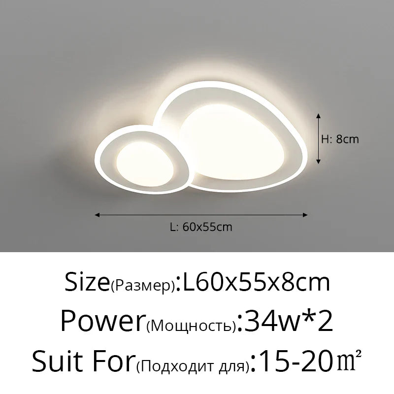 White Minimalist LED Chandelier C W110cm Design