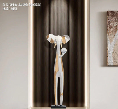 خزانة تلفزيون لغرفة المعيشة بتصميم فني تجريدي من DecorBites™، ديكور عصري فاخر، كبيرة ونحيفة