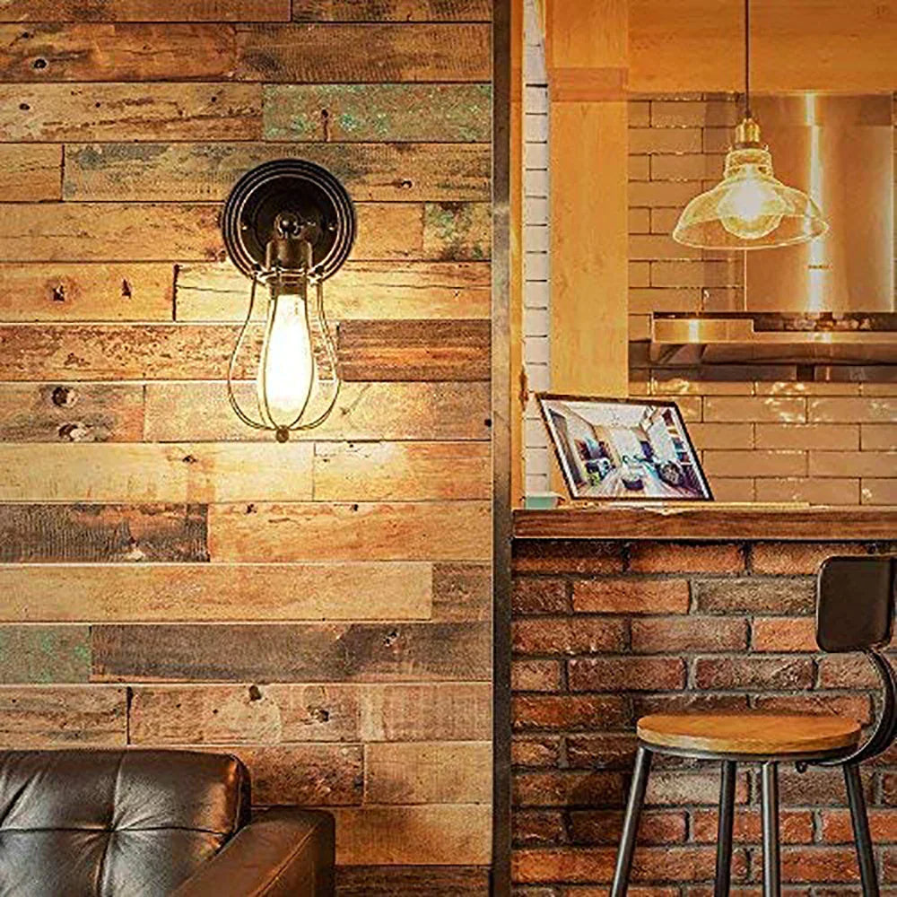 Decorbites™ Industrieller Käfig-Wandleuchter, Vintage verstellbares Licht für Flur, Restaurant, Schlafzimmer