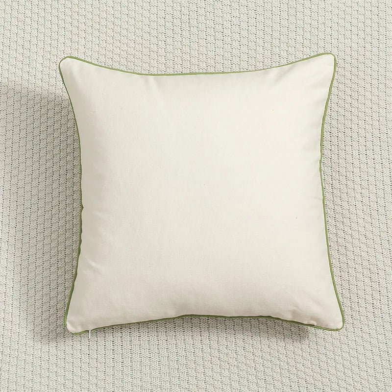 Funda de cojín bordada con diseño floral botánico DecorBites™ - Funda de almohada decorativa estilo campestre