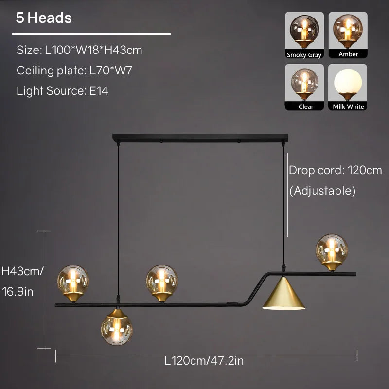 Lámpara colgante lineal DecorBites™ Araña minimalista Farol de mesa de comedor nórdico moderno