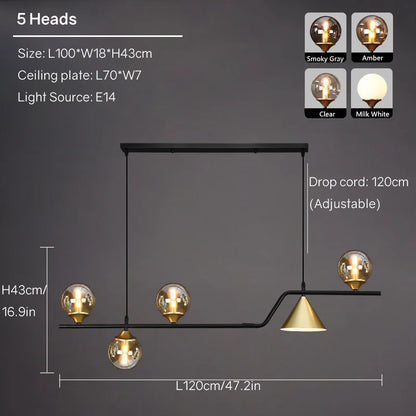 Lámpara colgante lineal DecorBites™ Araña minimalista Farol de mesa de comedor nórdico moderno