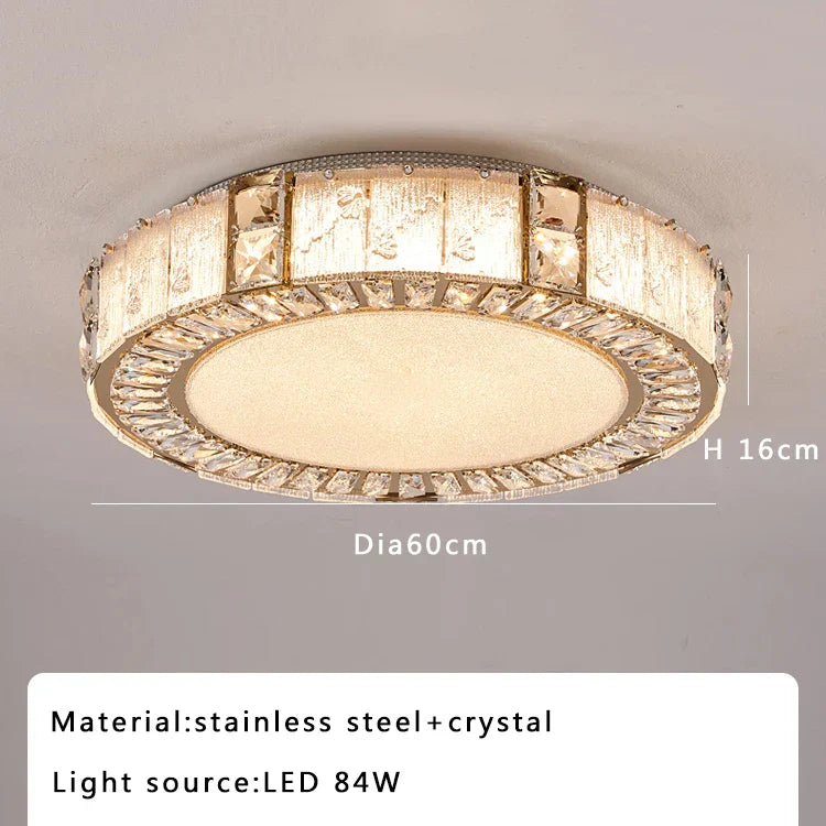 Lámpara de techo de lujo DecorBites™ de cristal - LED dorado para decoración del hogar