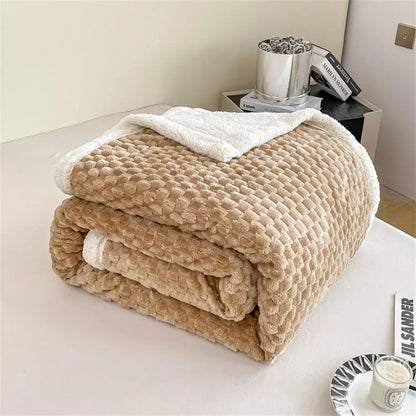 Decobites Sherpa Fleece Plush Blanket Throw - Cozy Solid Color BedSheet