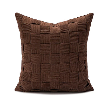 DecorBites™ Abstract Plush Burnt Orange Embroidered Pillow Cover 45x45cm Ivory Decoration