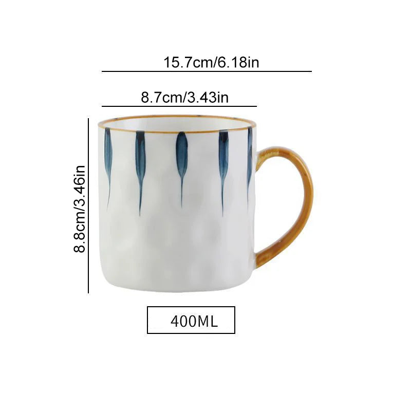 DecorBites™ Japanese Style Ceramic Mug with Spoon and Lid