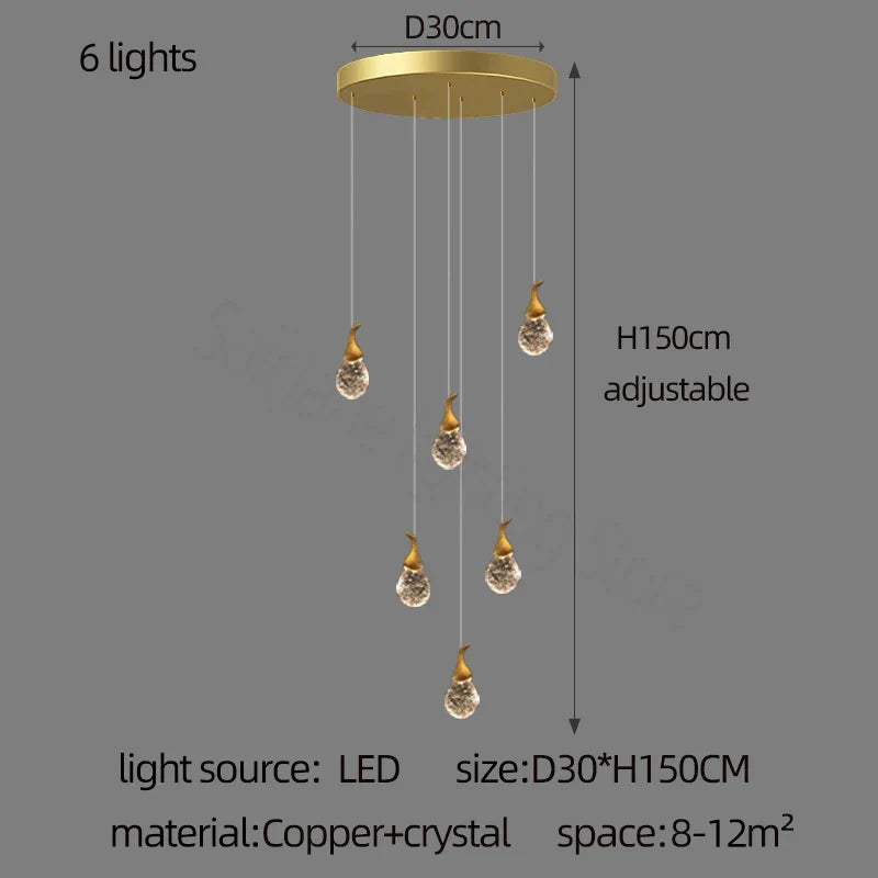 Decorbites™ Lámpara de Cristal en Forma de Calabaza para Sala de Estar y Restaurante