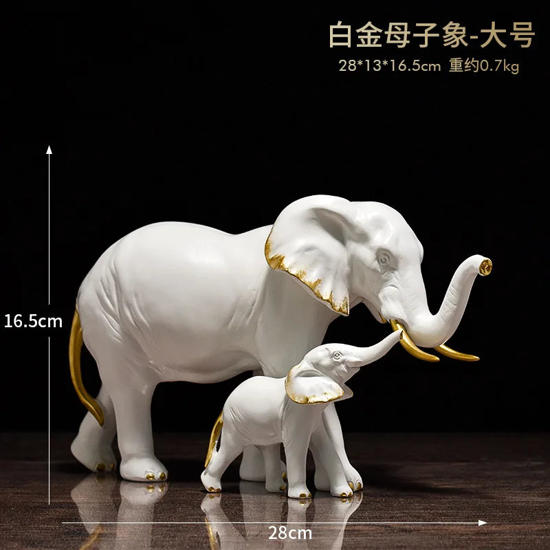 DecorBites™ Elephant Resin Sculpture Ornaments for Modern Living Room Decor