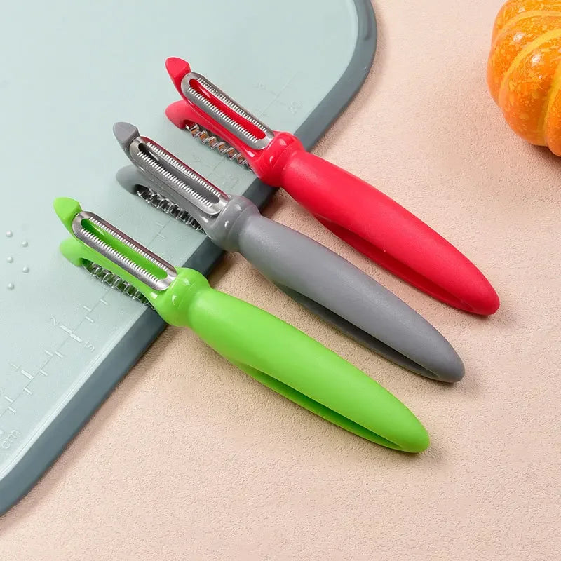 DecorBites™ 3-in-1 Stainless Steel Vegetable Peeler Zester with Plastic Handle