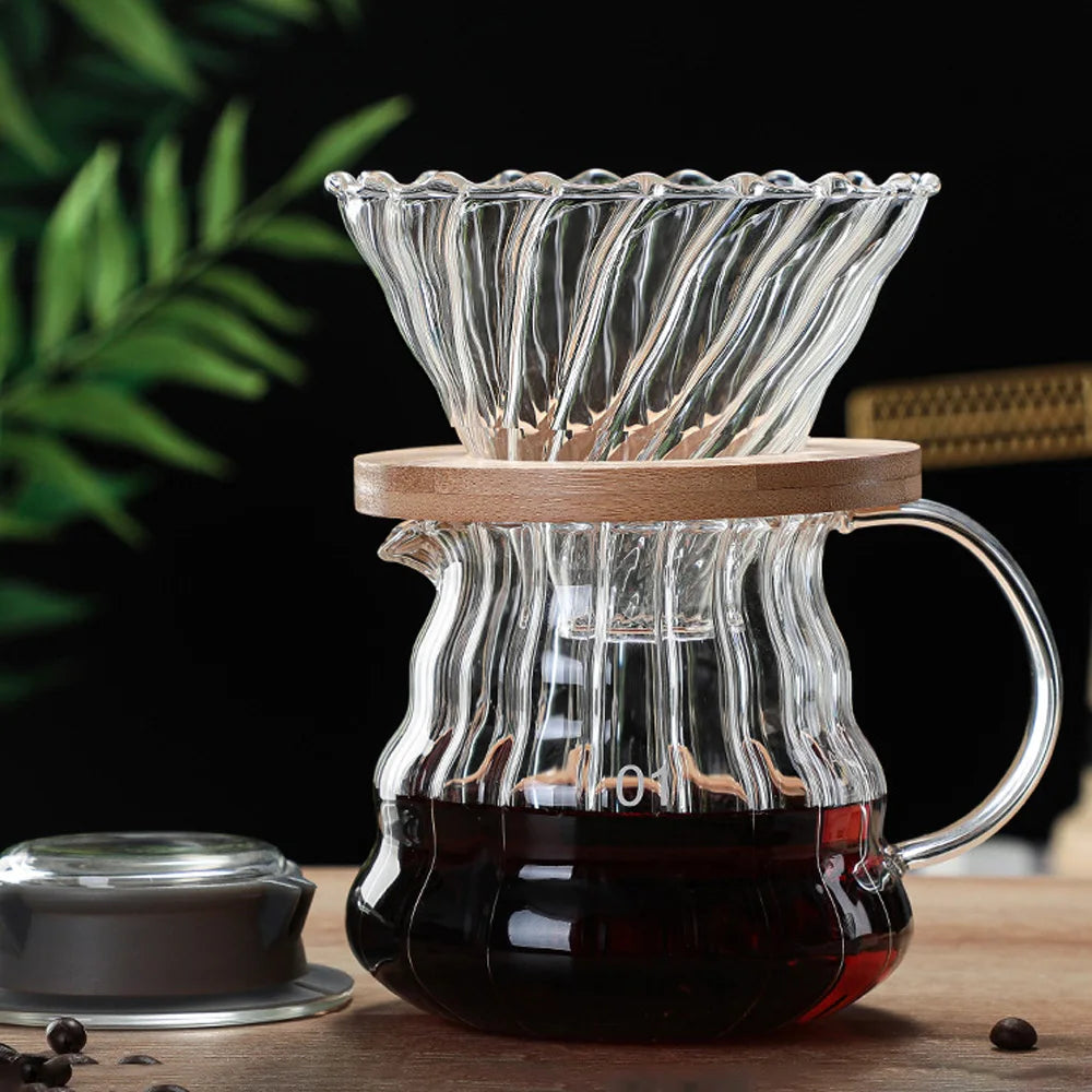 Decorbites™ Glas-Pour-Over-Kaffeemaschine Topf Barista-Brauer Filter-Dripper - 800 ml