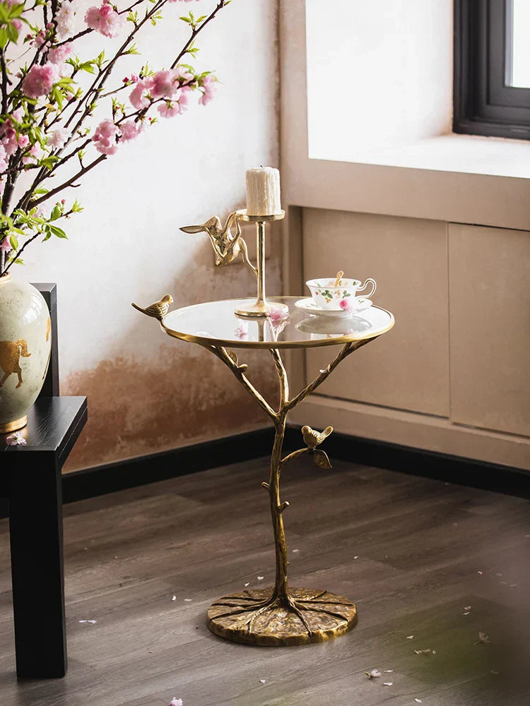 DecorBites™ Brass Bird Side Table - Luxury Living Room Sofa Table for Creative Home Decor